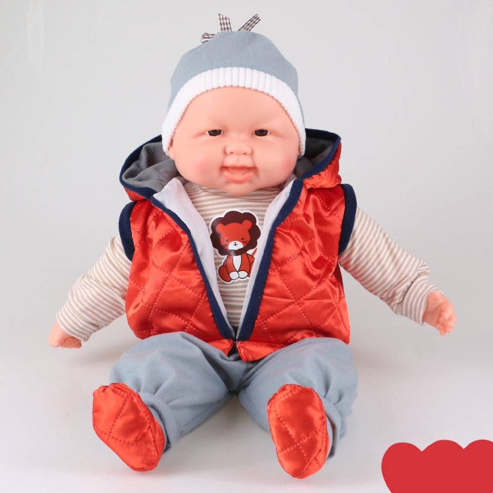 Cuddle Snuggle baby doll for boys girl Red 24" Vinyl Musical Happy face huggable